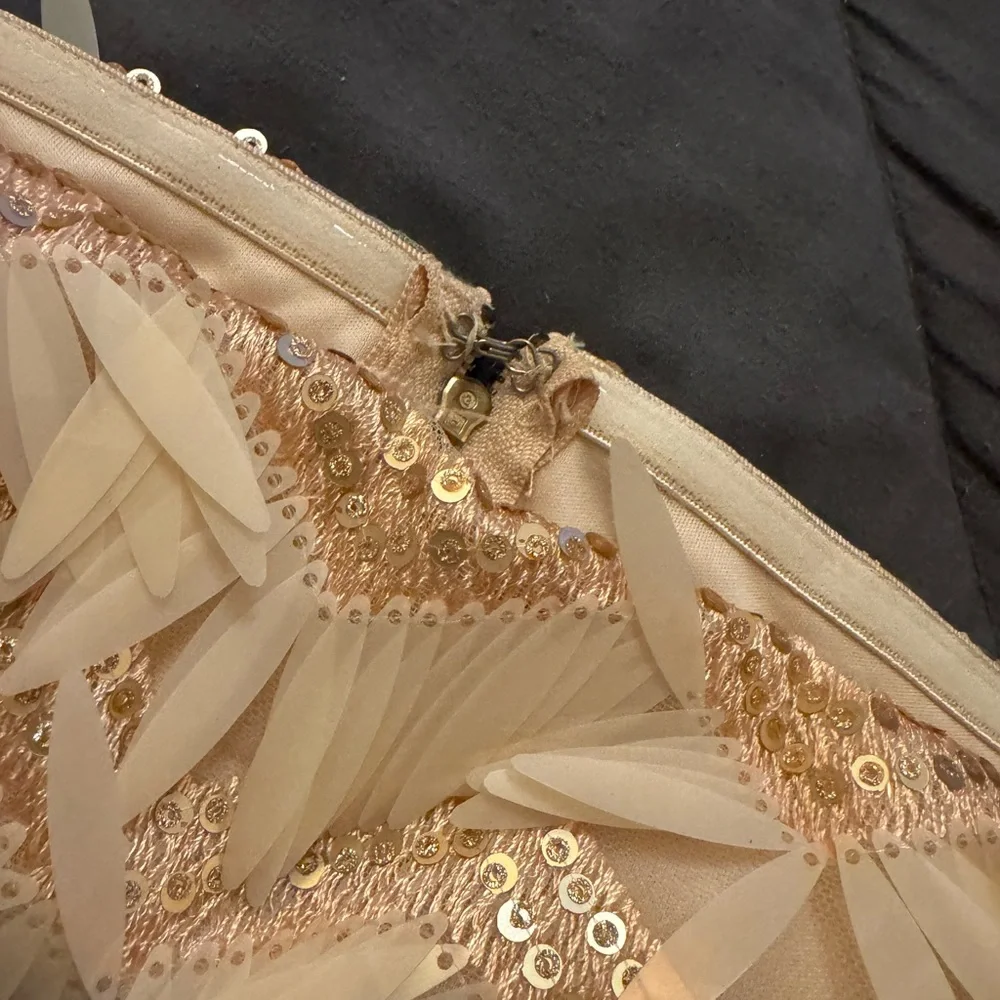 Fashion Nova Gold and Cream Fringe Top - Picture 5 of 8